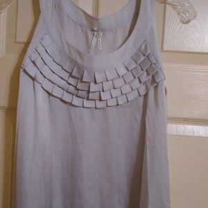 Light gray, sleeveless Lapis blouse. Size large.
